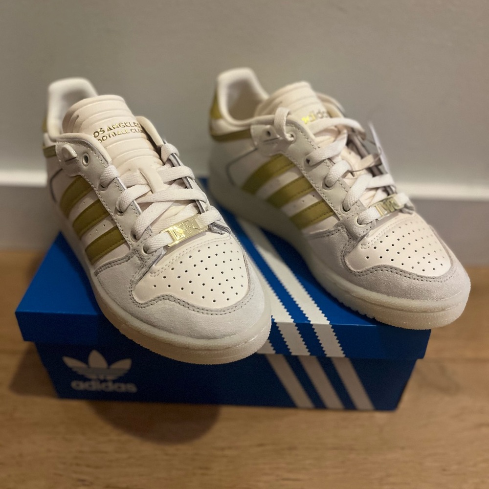 LAFC Adidas White and Gold Sneakers